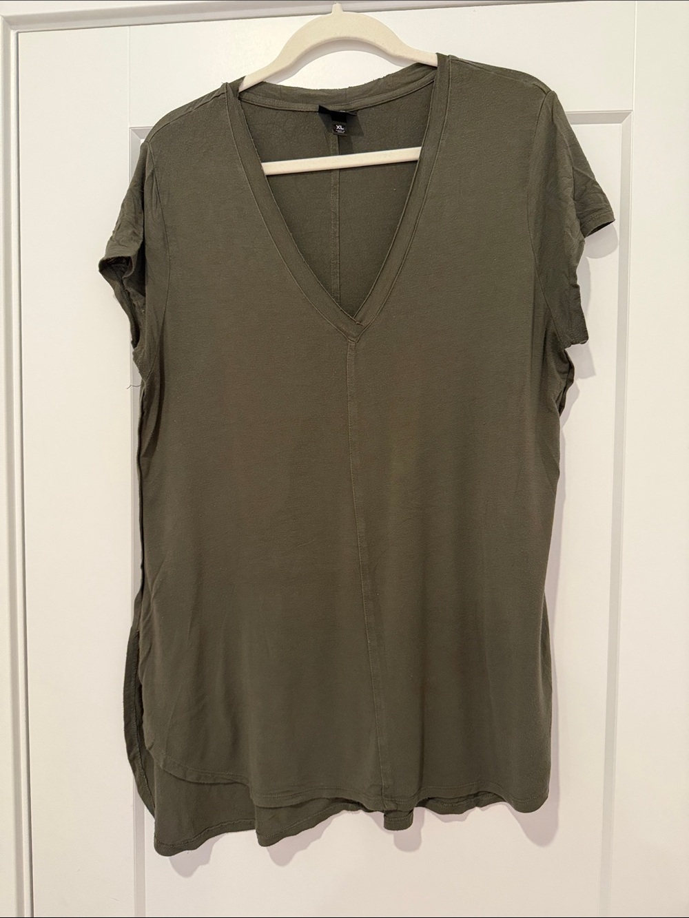 Mossimo Supply Co. Olive V-Neck Short Sleeve Tee